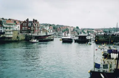 Yorkshire Coast - Whitby harbour swing bridge fully open