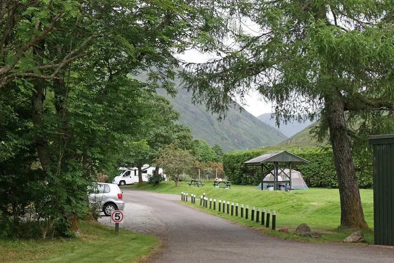 Photo: Jo and Steve Turner / CC BY-SA 2.0, via Wikimedia Commons Tent area Morvich Caravan Club Site