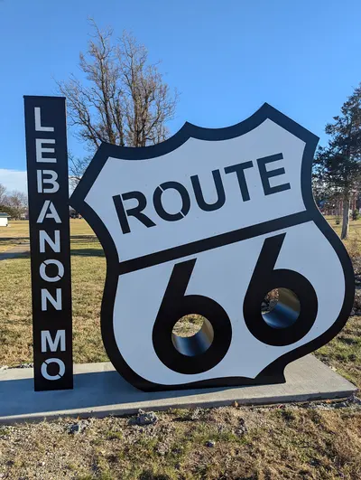 Route 66 sign in Boswell Park, Lebanon Missouri