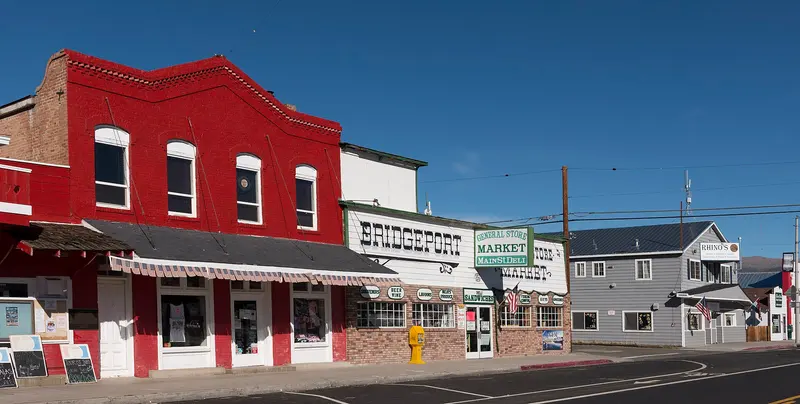 Bridgeport, California, on the eastern slope of Sierra Mountains, and the county seat of Mono County…