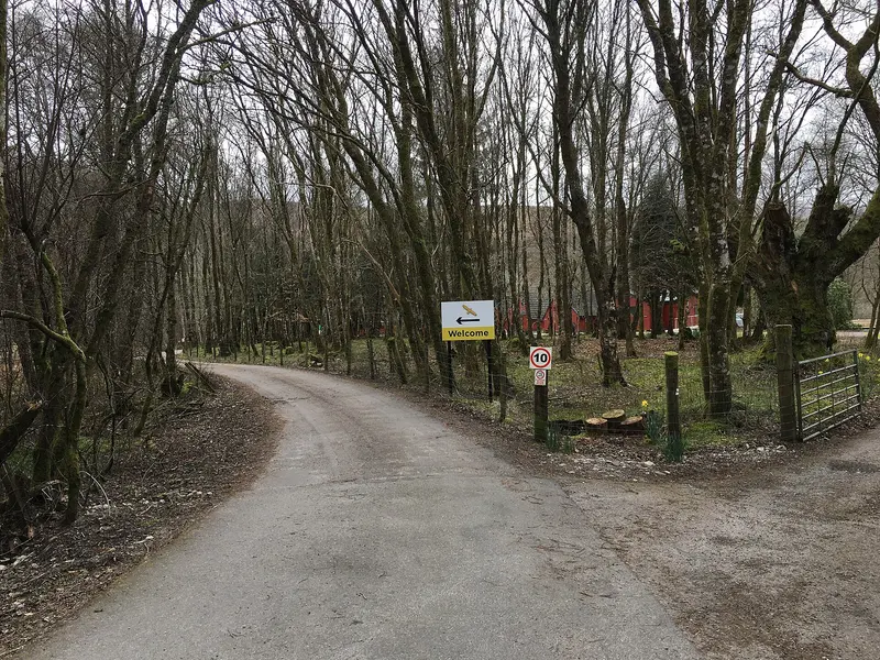 Entrance road to holiday park, Bunroy, Roybridge