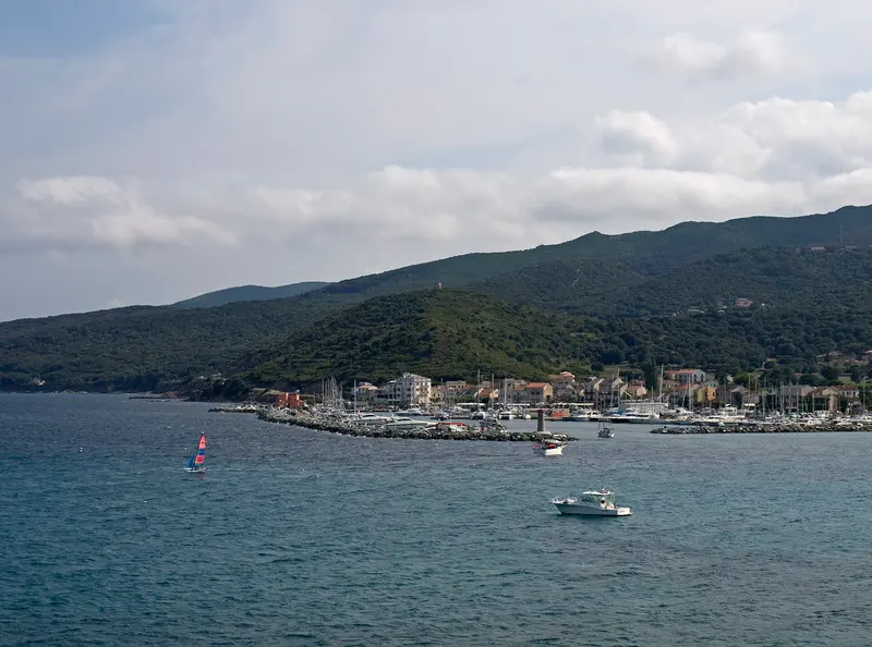 Panorama of Macinaggio, about 0.6 km from Camping U Stazzu