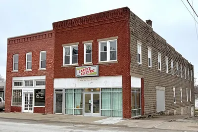 Fowler and Baehr Buildings Miami Co KS east and north facades, near Paola