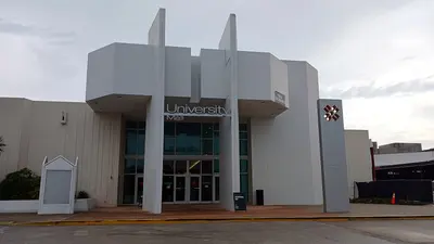 Entrance to University Mall near cinema in Tampa, Florida, US, on