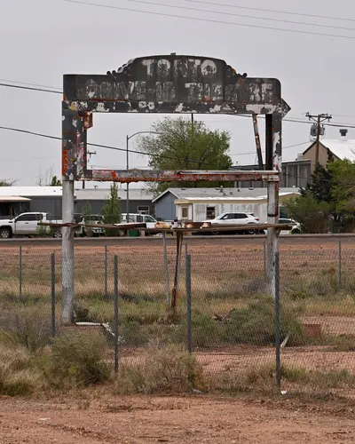 Tonto Drive-In Theatre sign Winslow AZ, near LeChee