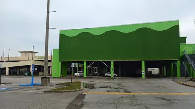 Exterior of former LOOK Dine-In Cinemas (now Sun-Ray Cinema) at University Mall in Tampa, Florida, US, on