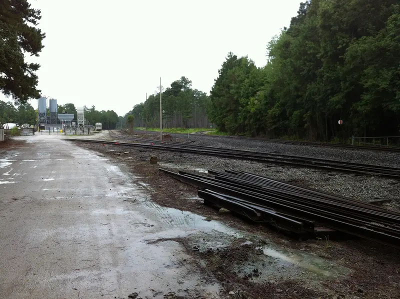 Railroad in the woods tracks going in all direction, Havelock