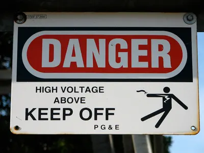 Danger-keep off sign, near Green Valley