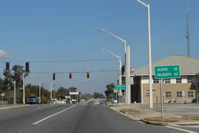 NB US 41 441 Distance road signs Jasper 30 Valdosta