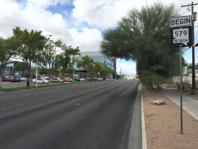 11 36 04 View west from the east end of Nevada State Route 579 (Bonanza Road) in Las Vegas, Nevada