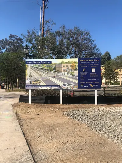 San Dimas station, under construction in