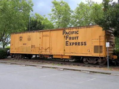 Pacific Fruit Express boxcar in Sebastopol