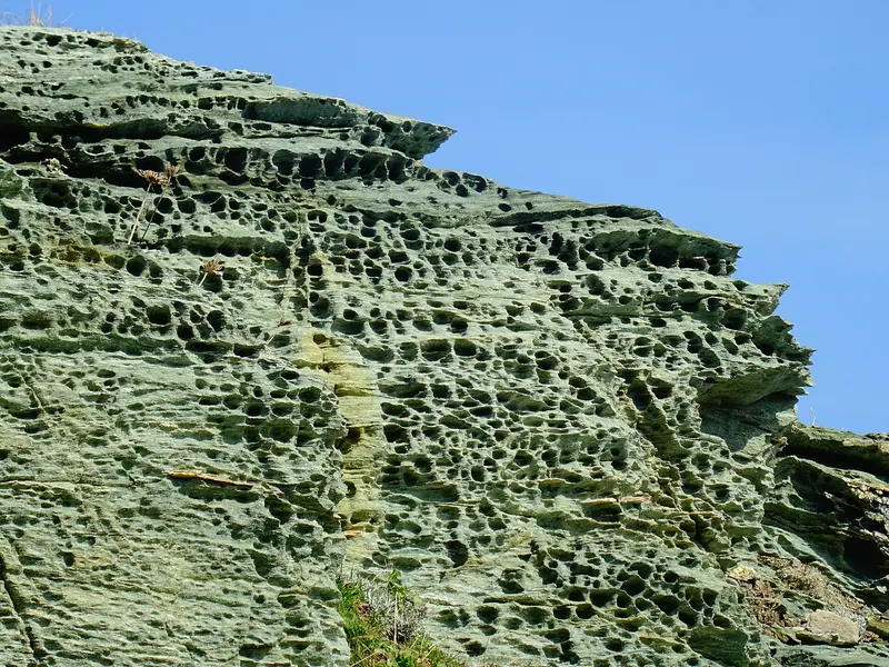 Greenschist - Prasinite - at Cap Corse in Corsica in France, about 1.1 km from A Casaïola