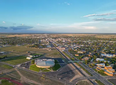 Aerial view of Portales, New Mexico