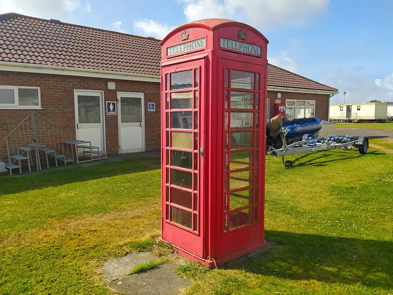 Telephone booth, Normans Bay Caravan Park, Bexhill