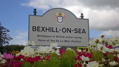 Bexhill town limit sign, Bexhill Road, Bexhill-on-Sea