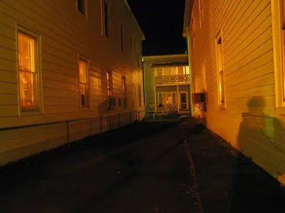 Strangely lit alley in Franklin, West Virginia