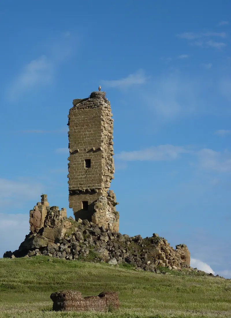 Ruined Tower with Storks Nest - precarious and picturesque, about 0.2 km from La Banera