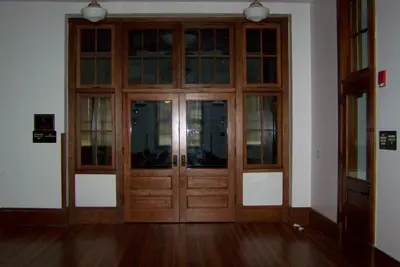 Auditorium doors on the upper floor