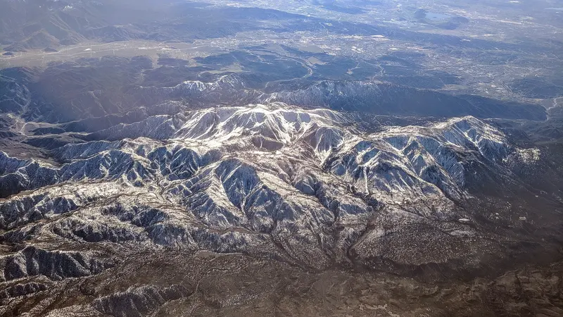 Mount San Gorgonio and Banning aerial, near Big Bear City