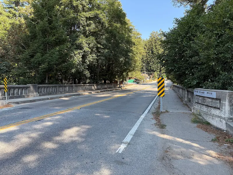 10 25 02 View north along California State Route 9 (Central Avenue) as it crosses the bridge over Boulder…
