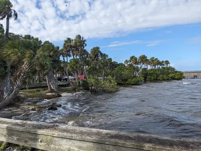 Looking north from the south dock, Castaways Point Park, Palm Bay, Florida